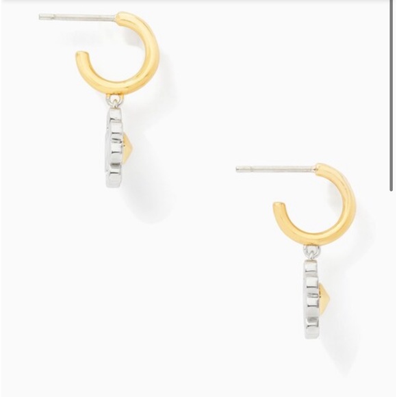 💛NEW🤍 Kate Spade spring flower, two-tone, earrings. - Picture 4 of 4